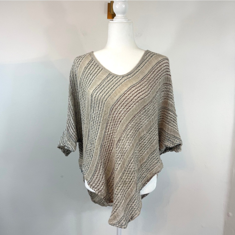 La Bottega di Brunella Linen Top M Open Knit Dolman Lagenlook Boho Made in Italy